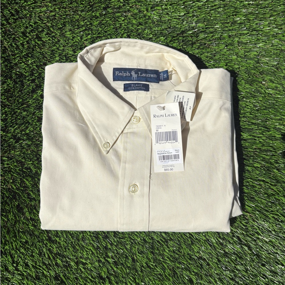 Ralph Lauren Men’s Button-Down Long Sleeve Shirt in Cream